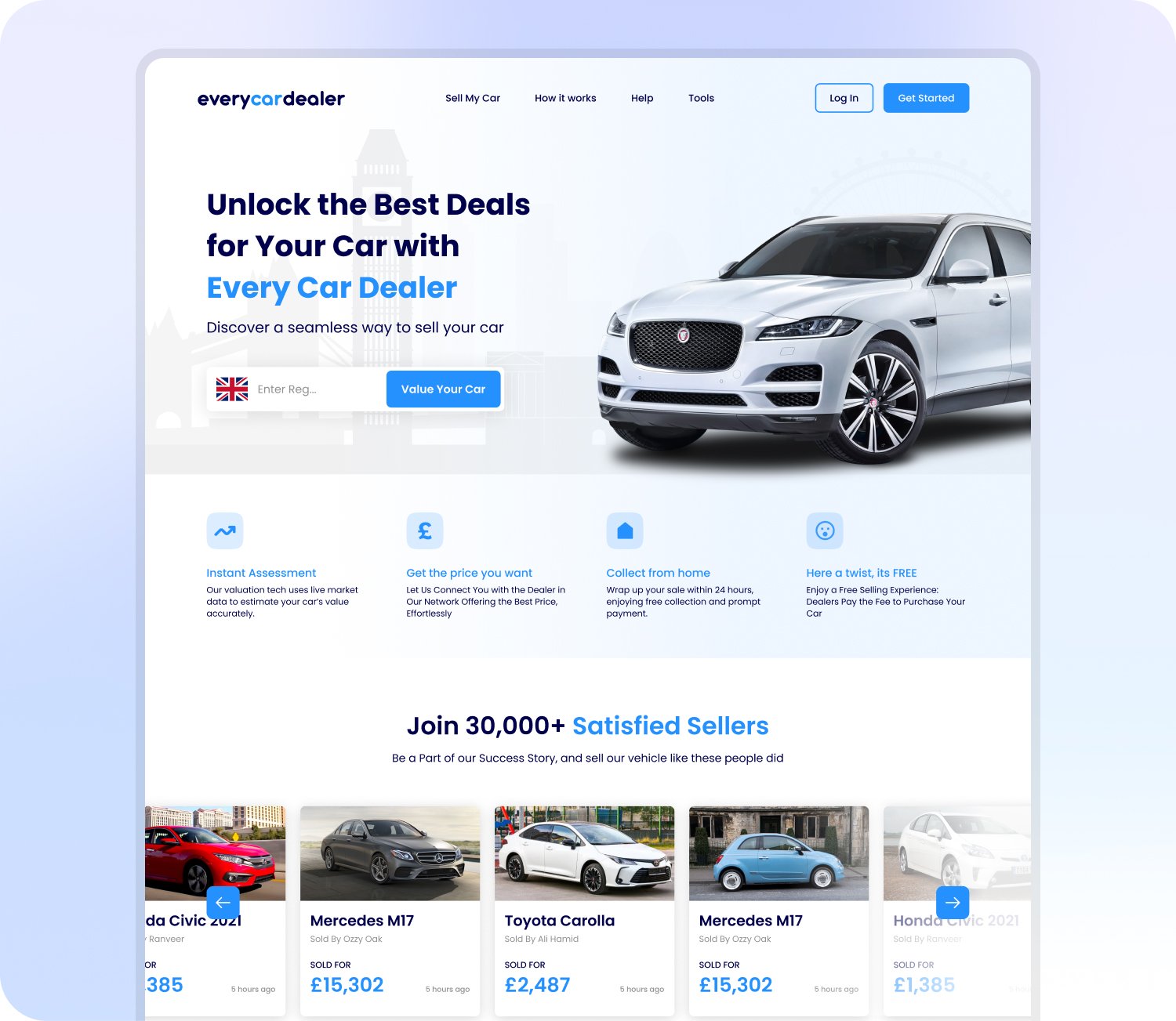 Every Car Dealer website homepage
