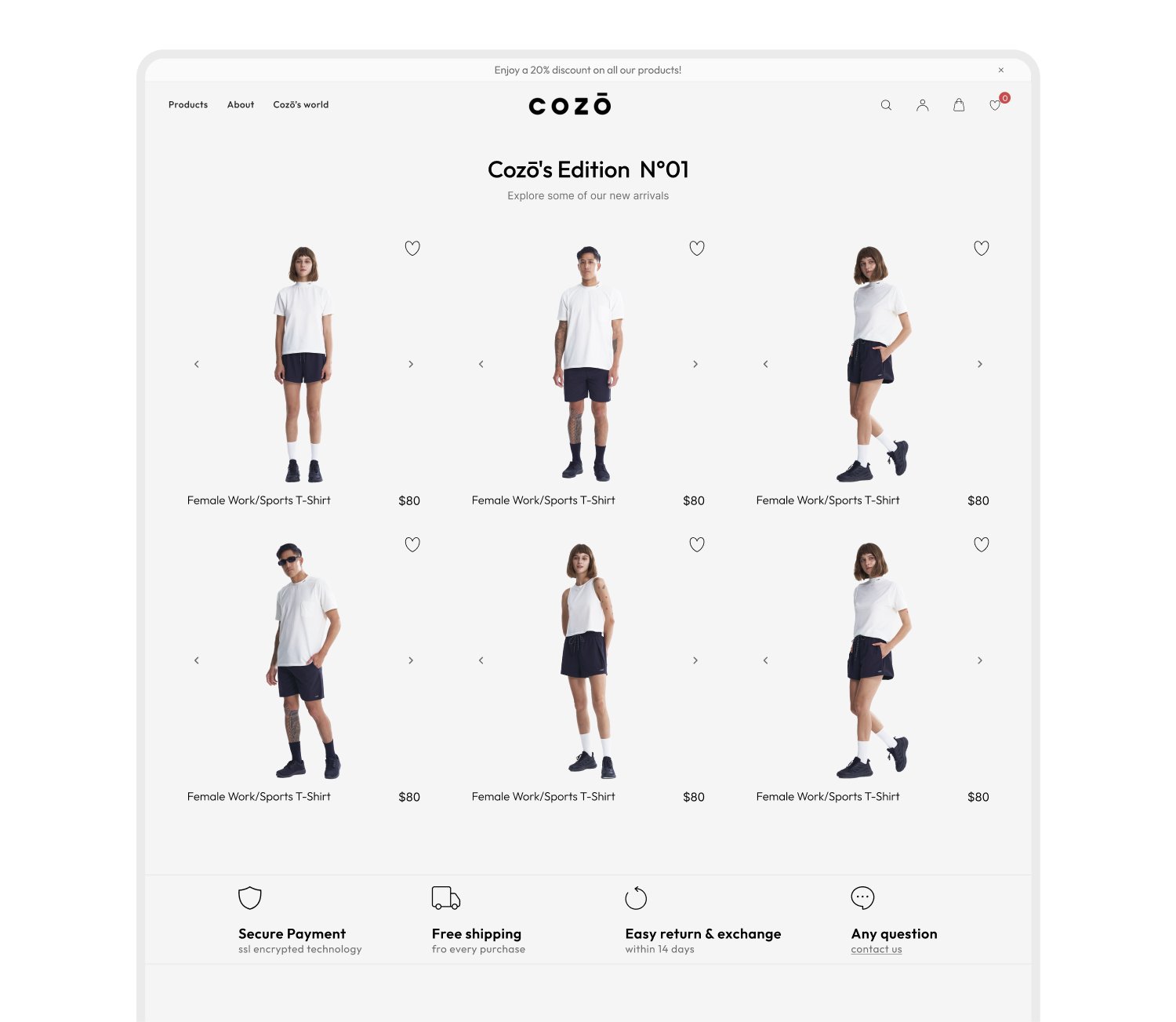 Cozo ecommerce clothing website